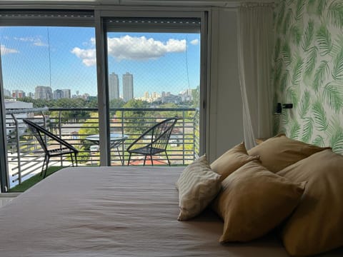 Bed, View (from property/room), Balcony/Terrace, Photo of the whole room, Bedroom, City view