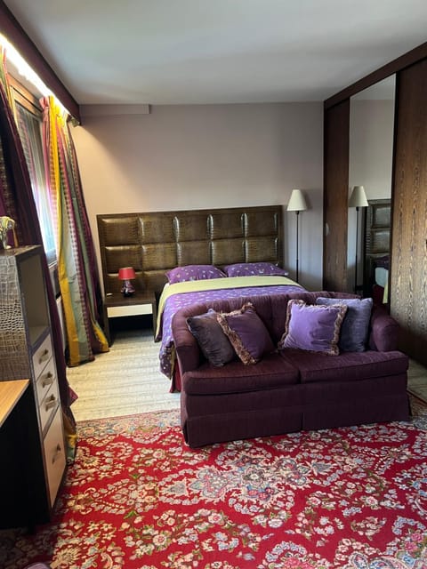 Bed, wardrobe