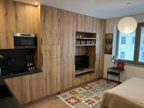 Bed, TV and multimedia, Kitchen or kitchenette, Photo of the whole room, minibar, wardrobe