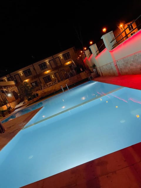 Night, Pool view, Swimming pool