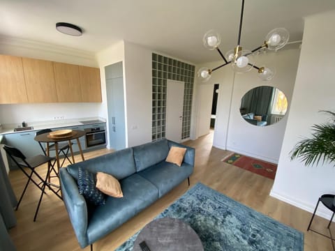 Kitchen or kitchenette, Living room, Seating area