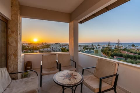 View (from property/room), Balcony/Terrace, Sea view, Sunset