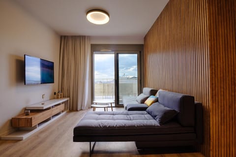 View (from property/room), Living room, Seating area, City view