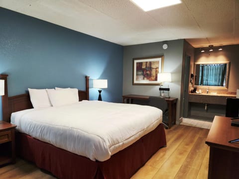 Bed, Bathroom, Seating area, Bedroom