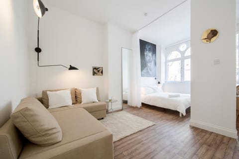 Bed, Living room, Photo of the whole room, Seating area, Bedroom