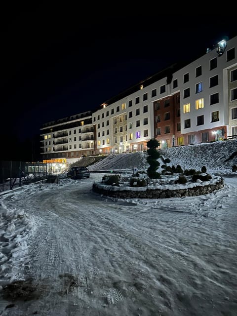 Property building, Night, Winter
