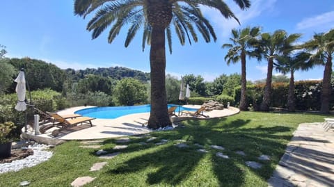 Day, Natural landscape, Garden, Garden view, Pool view, Swimming pool, sunbed