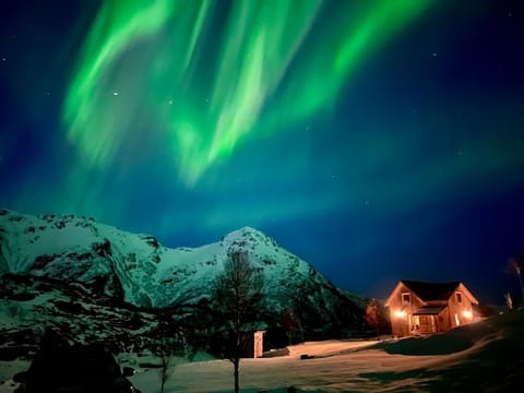 Property building, Night, Natural landscape, Winter, Mountain view