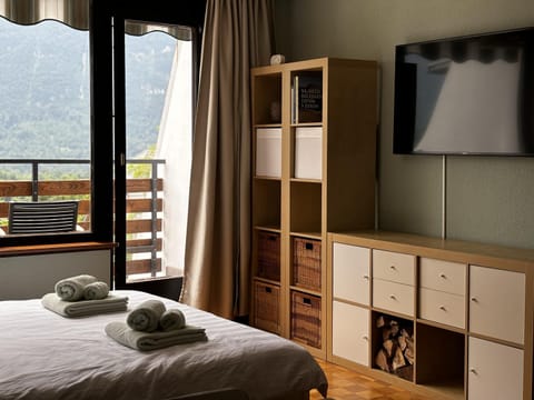 Bed, TV and multimedia, View (from property/room), towels