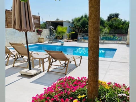 Property building, Patio, Spring, Day, Garden, Garden view, Pool view, Swimming pool, sunbed