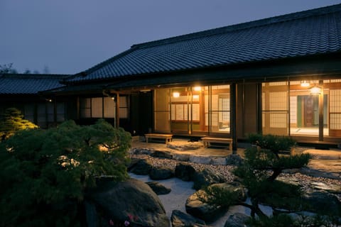 Property building, Night, Garden, Garden view