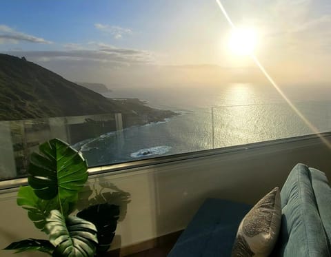 Natural landscape, View (from property/room), Balcony/Terrace, Sea view, Sunset