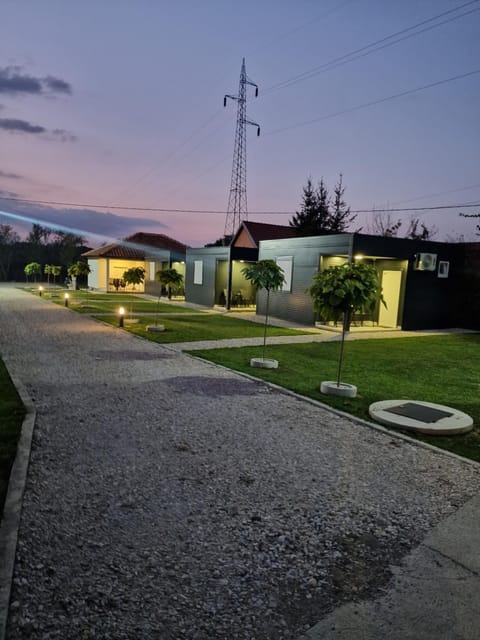 Property building, Night, Garden, Garden view