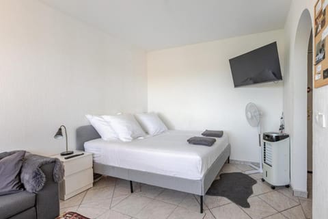 Bed, TV and multimedia, Living room, Bedroom