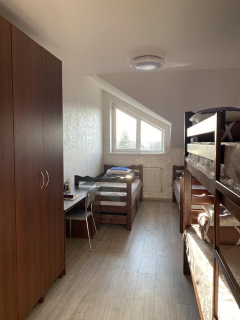 Bed, Photo of the whole room, Bedroom, bunk bed, hair dresser, wardrobe