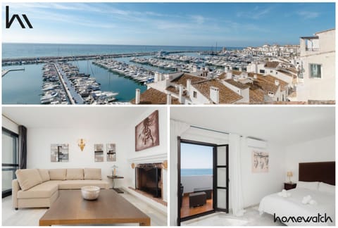 Bed, Living room, Seating area, Bedroom, City view, Sea view, flat iron, towels, air conditioner