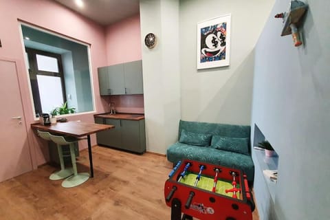Kitchen or kitchenette, Living room, Dining area