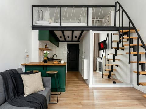 Kitchen or kitchenette, Living room, Seating area