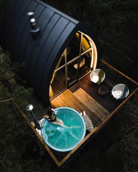 Night, Natural landscape, Hot Tub