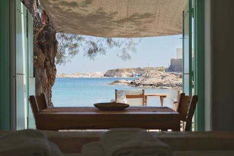 Patio, Living room, Seating area, Bedroom, Sea view