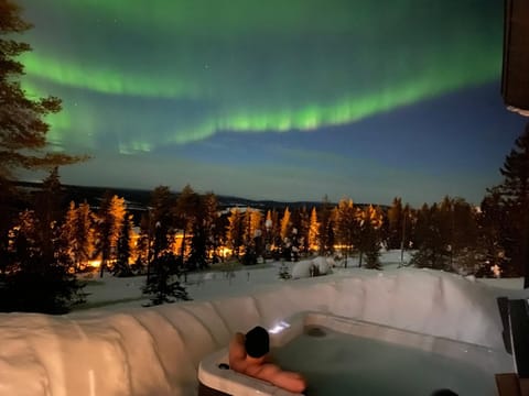Night, Natural landscape, Winter, Hot Tub