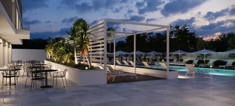 Pool view, Swimming pool, sunbed