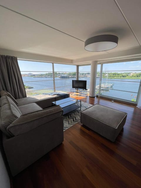 Natural landscape, Living room, Seating area, River view