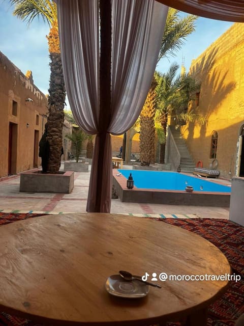 Natural landscape, Dining area, Pool view, Swimming pool