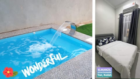Bed, Bedroom, Pool view, Swimming pool