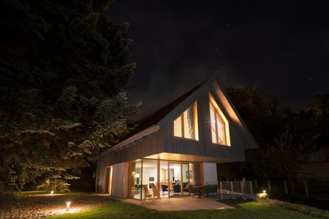 Property building, Night, Garden, Garden view