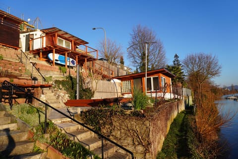 Property building, Patio, Day, Natural landscape, River view