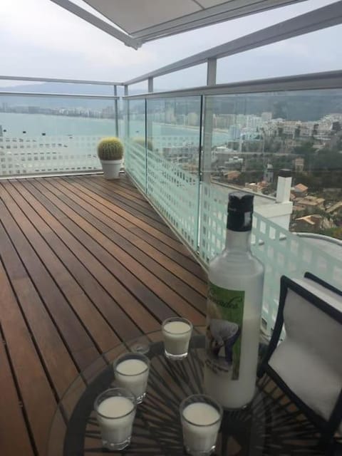 View (from property/room), Balcony/Terrace, Mountain view, Sea view