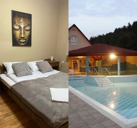 Bed, Bedroom, Swimming pool