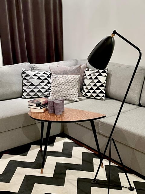 Bed, Living room, Seating area
