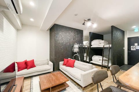 Bed, Living room, Seating area