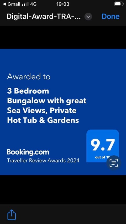 3 Bedroom Bungalow with great Sea Views, Private Hot Tub & Gardens House in Paignton