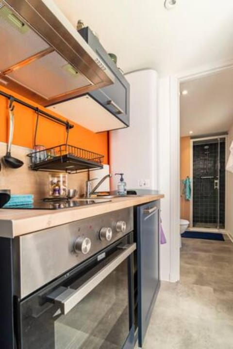Kitchen or kitchenette, oven, stove