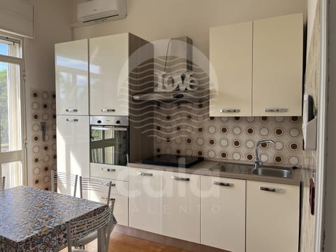 Kitchen or kitchenette, Dining area, oven, stove, air conditioner