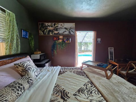 Bed, Bedroom, Pool view, Swimming pool