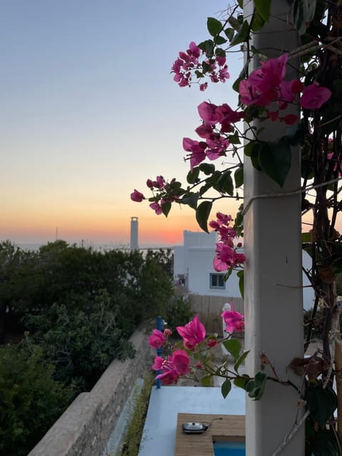 Minimal Blue Apartment with Sunset View in Paros House in Paros