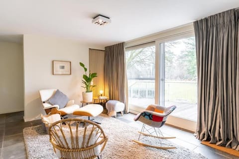 Living room, Seating area, Garden view