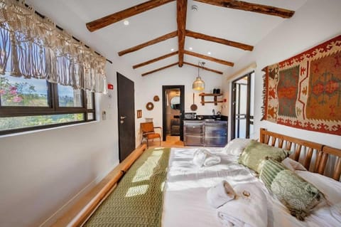 Bed, TV and multimedia, Kitchen or kitchenette, Living room, Photo of the whole room, Seating area, Bedroom, towels