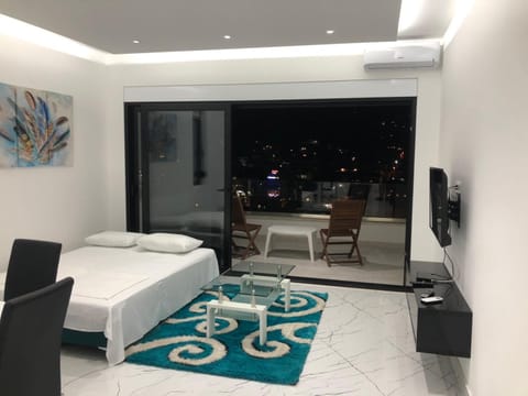 Communal lounge/ TV room, Bed, TV and multimedia, Living room, Photo of the whole room, Seating area, Evening entertainment, air conditioner