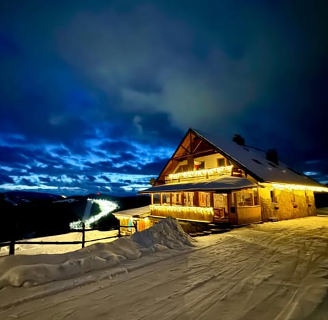 Property building, Night, Winter