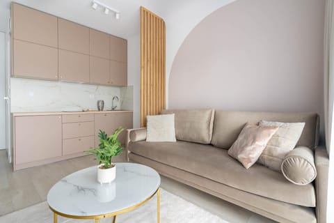 Kitchen or kitchenette, Living room, Seating area