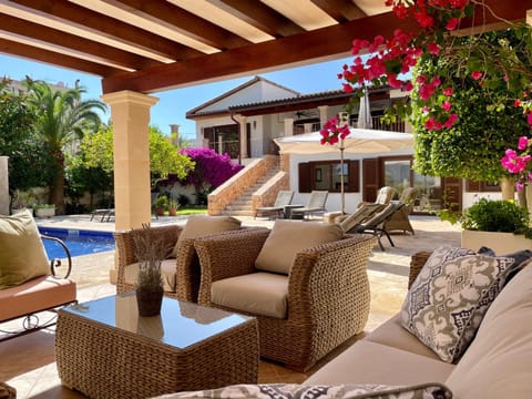 Patio, Garden, Seating area, Pool view