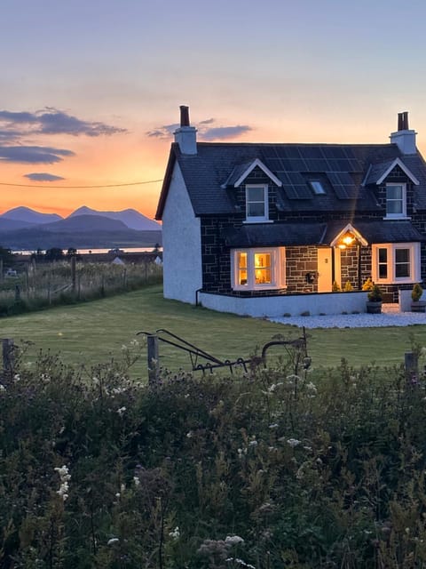 Property building, Natural landscape, Mountain view, Sunset