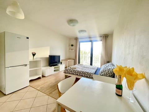 Bed, TV and multimedia, Living room, Seating area