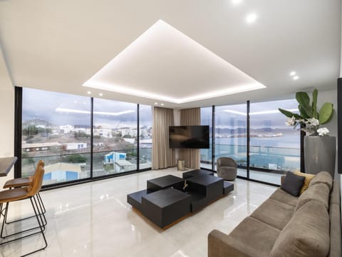 Patio, Summer, View (from property/room), Balcony/Terrace, Living room, Landmark view, Sea view, furniture, internet, air conditioner