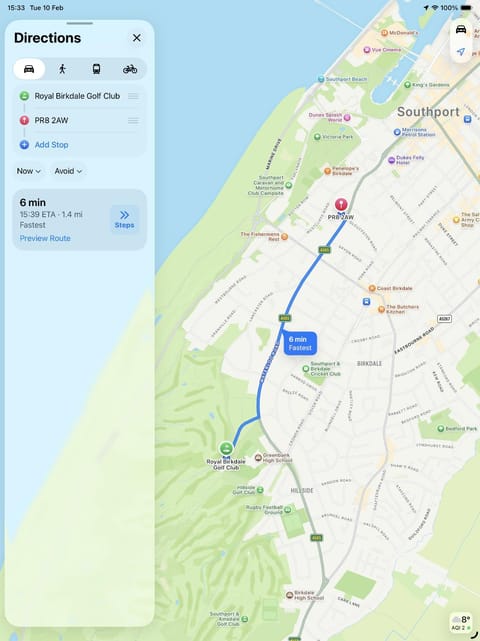 The 9th Hole - Two-Bedroom Apartment in Birkdale, 1 mile from Royal Birkdale Golf Club Apartment in Southport